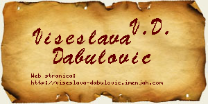 Višeslava Dabulović vizit kartica